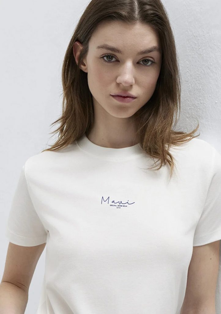 MAVİ Mavi Baskılı Ekru T-shirt  M1613900-70057 - Beyaz
