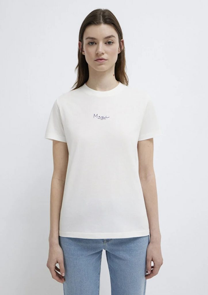 MAVİ Mavi Baskılı Ekru T-shirt  M1613900-70057 - Beyaz
