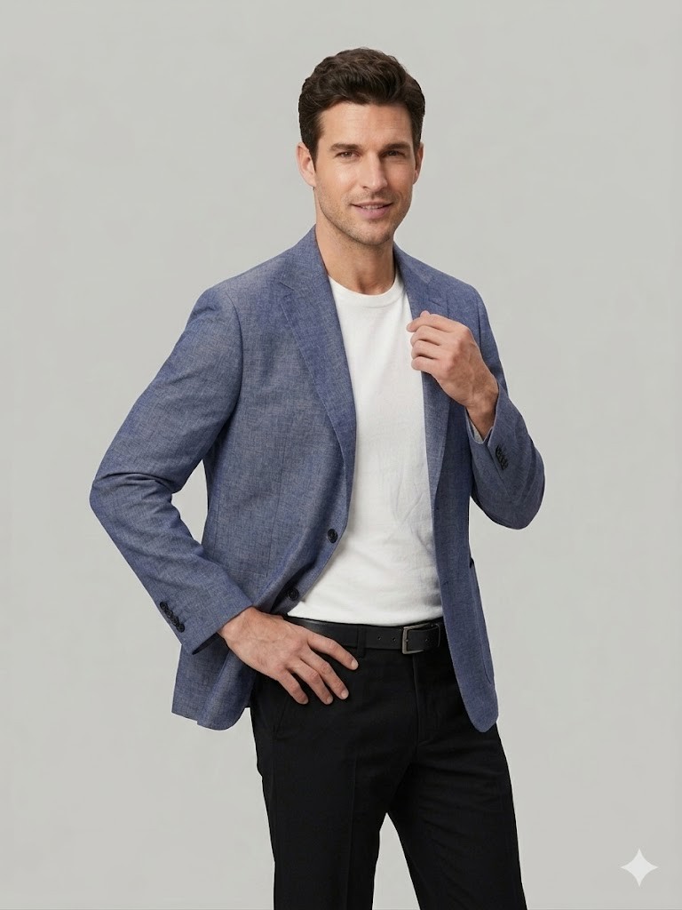 MCR Erkek Keten Görünümlü Slim Fit Blazer Ceket 41491