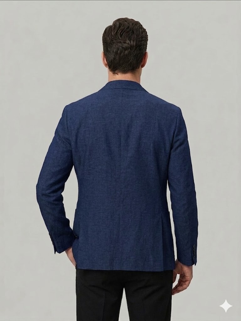 MCR Erkek Keten Görünümlü Slim Fit Blazer Ceket 41491 - Lacivert
