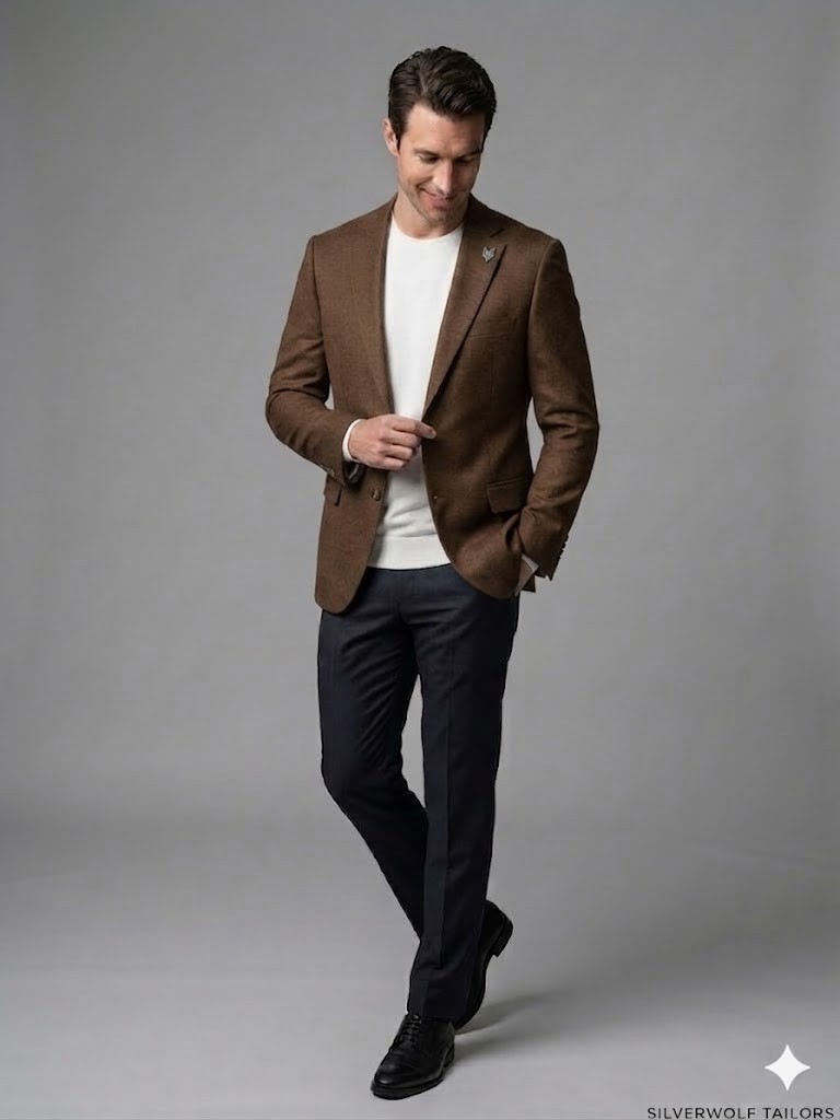 MCR Slim Fit Keten Karışımlı Blazer Ceket 41495 - kahve
