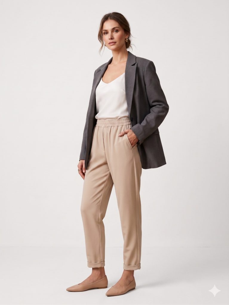 MODAİLGİ Beli Lastikli Pantolon 40144 - Siyah