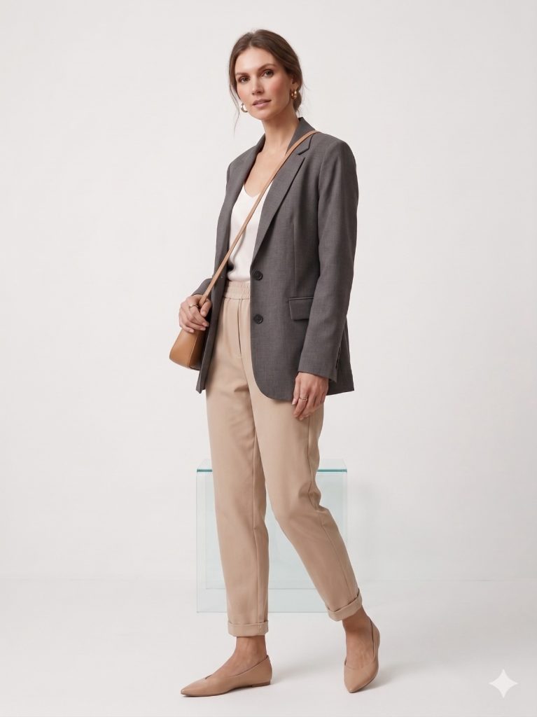 MODAİLGİ Beli Lastikli Pantolon 40144 - TAŞ