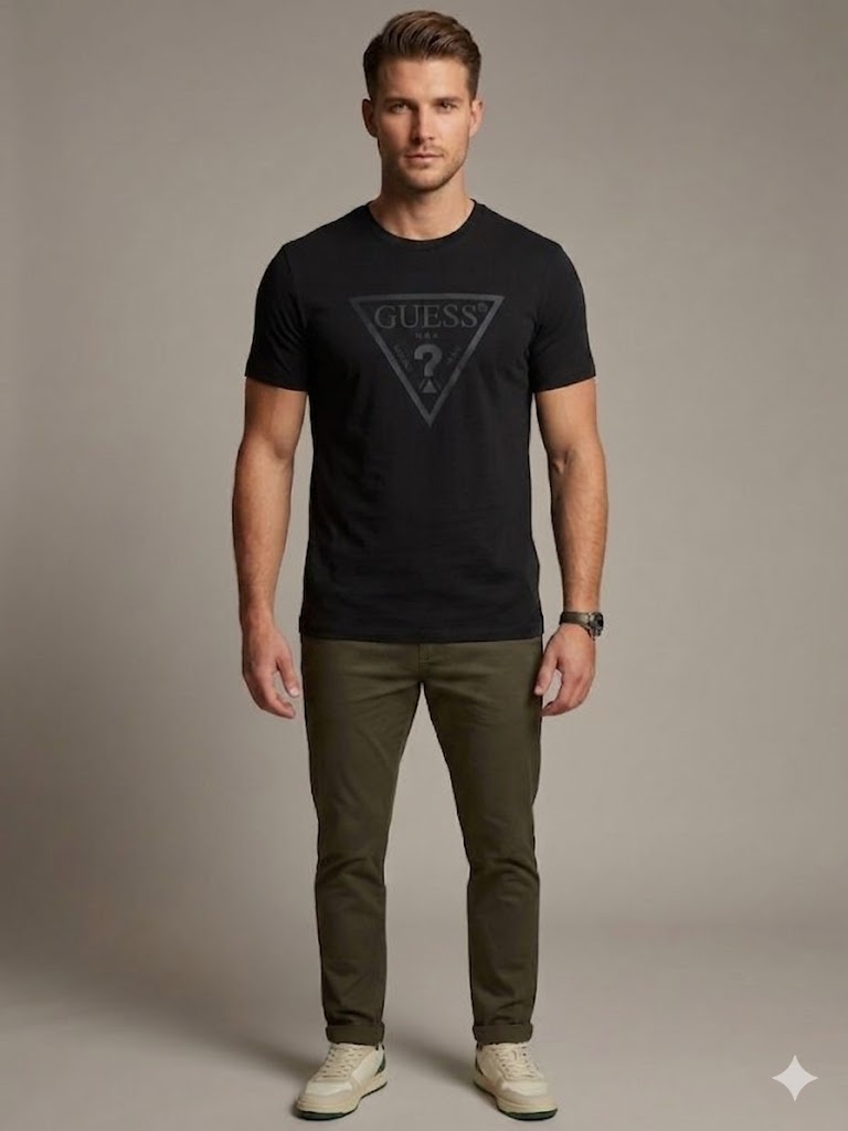 GUESS Erkek Günlük Casual Baskılı T-Shirt Z4YI12I3Z14 - Siyah