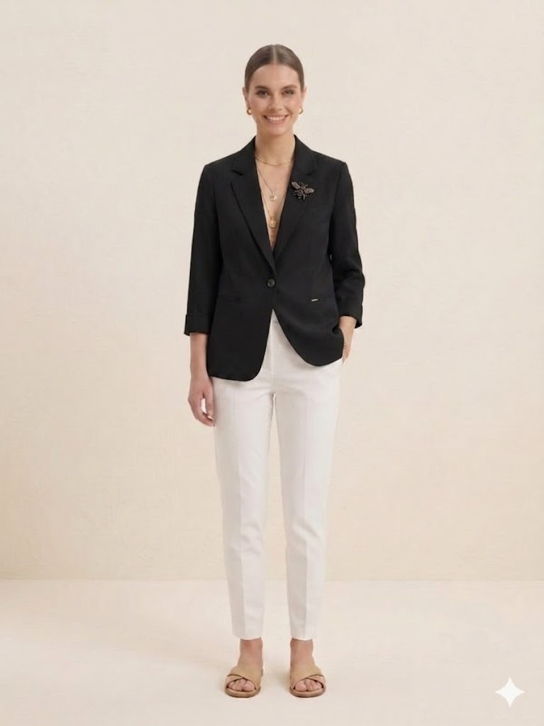 BABİLON SASİN Aksesuar Detaylı Blazer Ceket 7701 - Siyah