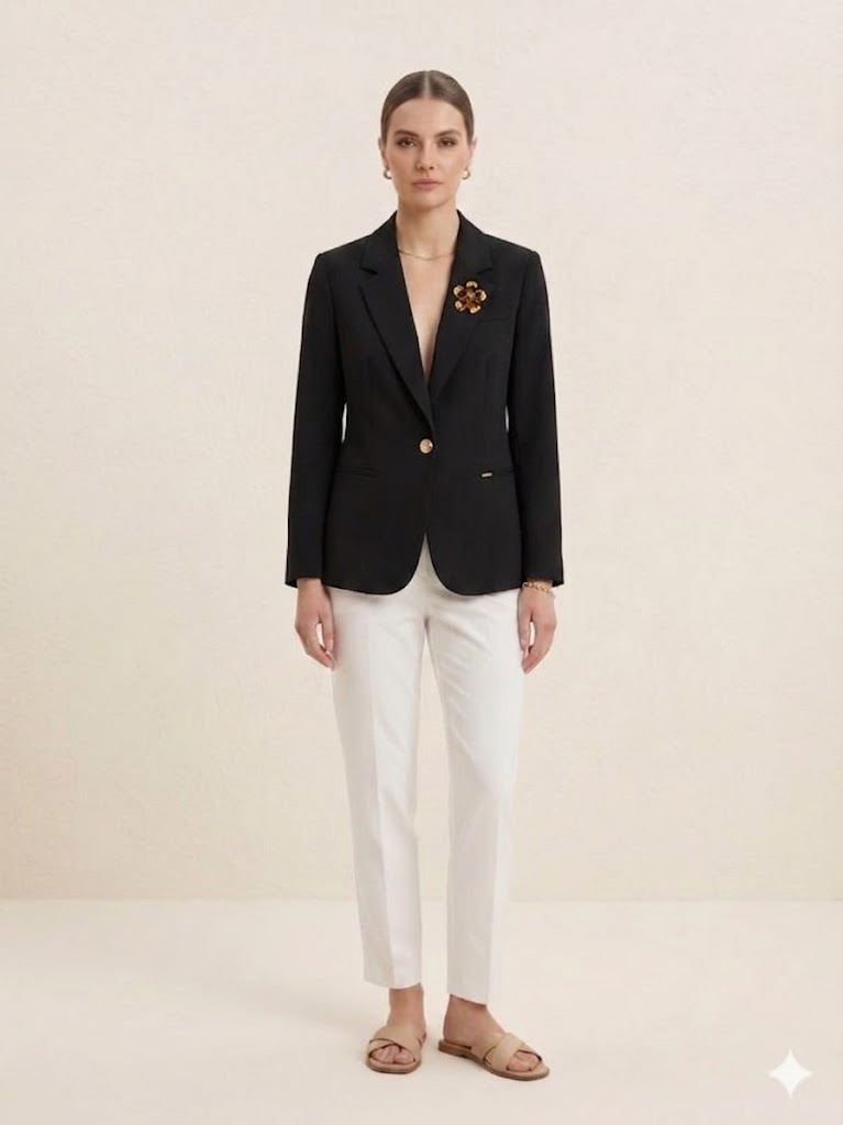 BABİLON SASİN Aksesuar Detaylı Blazer Ceket 7701 - Siyah