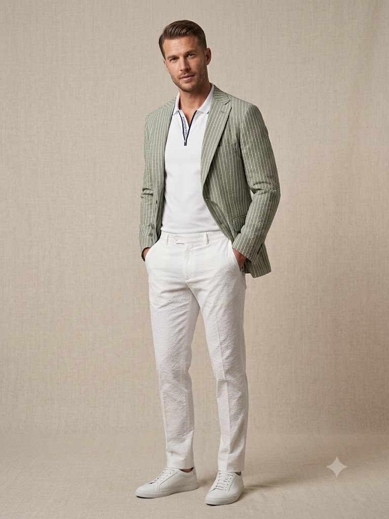 SELİM HAVAN Erkek Slim Fit Çizgili Blazer Ceket 0021