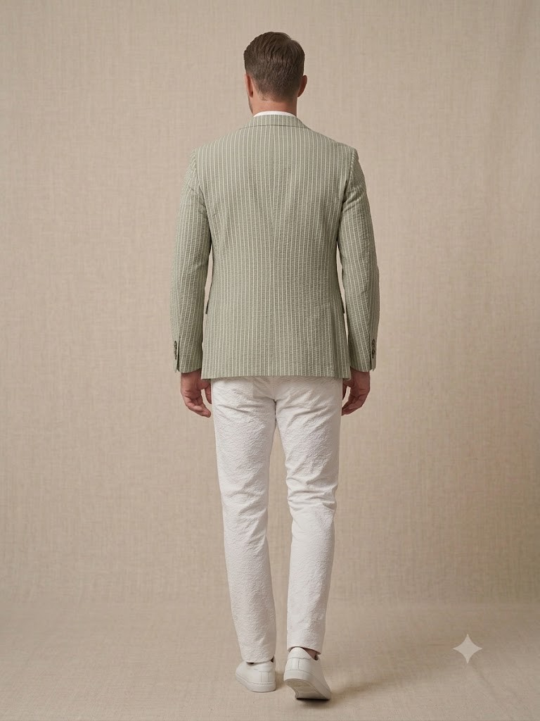 SELİM HAVAN Erkek Slim Fit Çizgili Blazer Ceket 0021