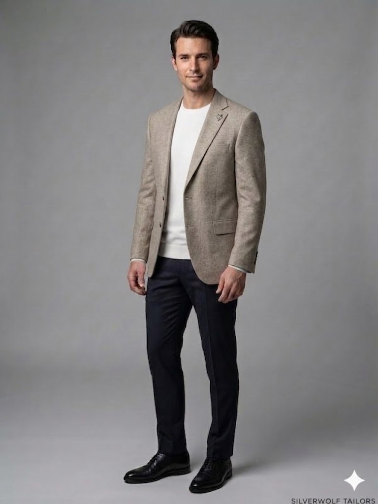 MCR Slim Fit Keten Karışımlı Blazer Ceket 41495 - TAŞ