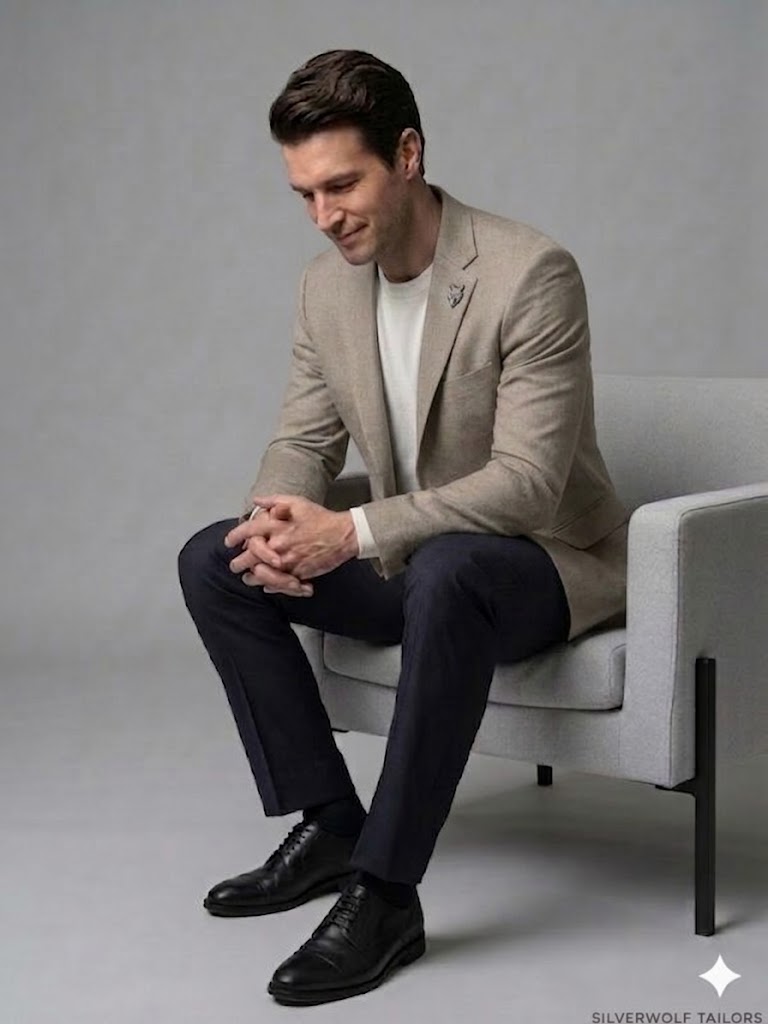 MCR Slim Fit Keten Karışımlı Blazer Ceket 41495 - TAŞ