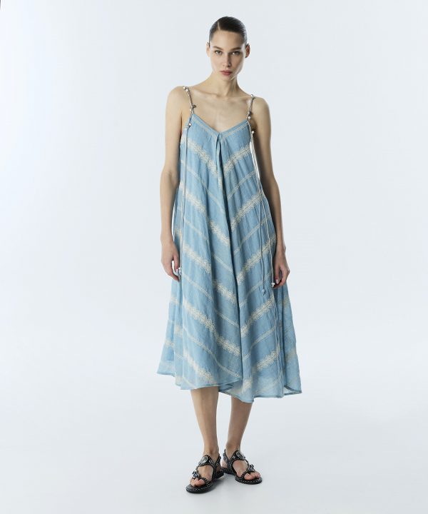 TWIST Nakış Şeritli Kloş Elbise TS1260002286