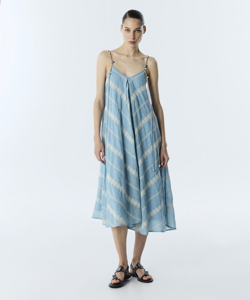 TWIST Nakış Şeritli Kloş Elbise TS1260002286