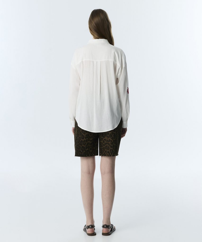 TWIST Nakışlı Oversize Gömlek TS1260025273 - EKRU