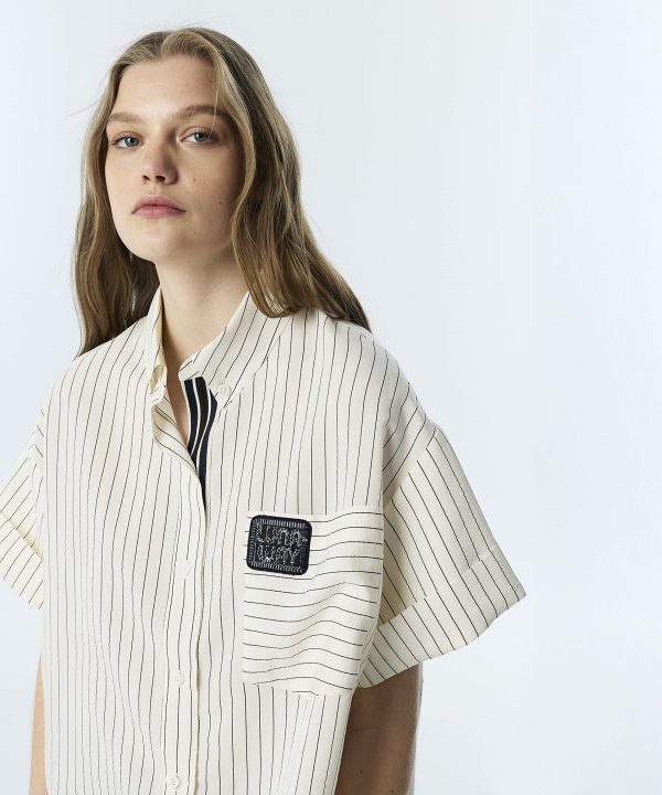 TWIST Çizgi Desen Patch'Li Gömlek TS1260025276