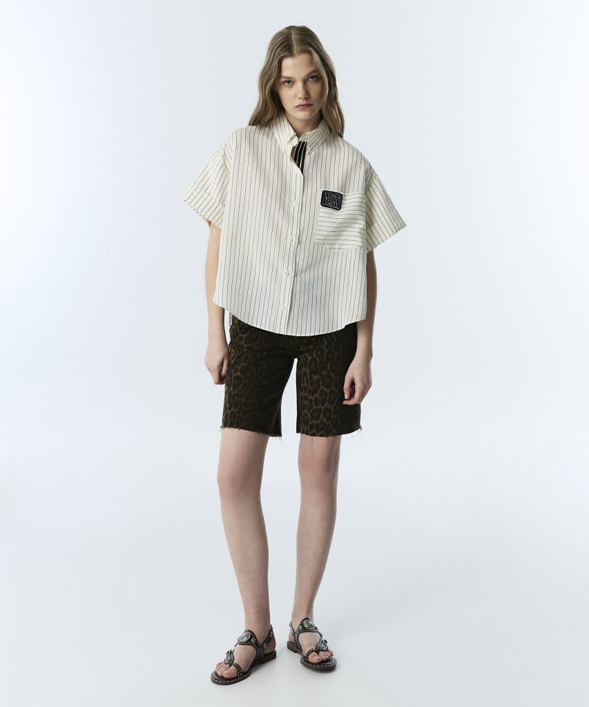TWIST Çizgi Desen Patch'Li Gömlek TS1260025276