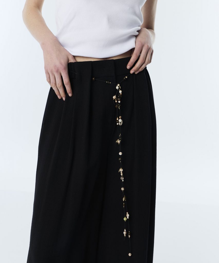 TWIST Boncuklu Kuşaklı Wıde Leg Pantolon TS1260003182