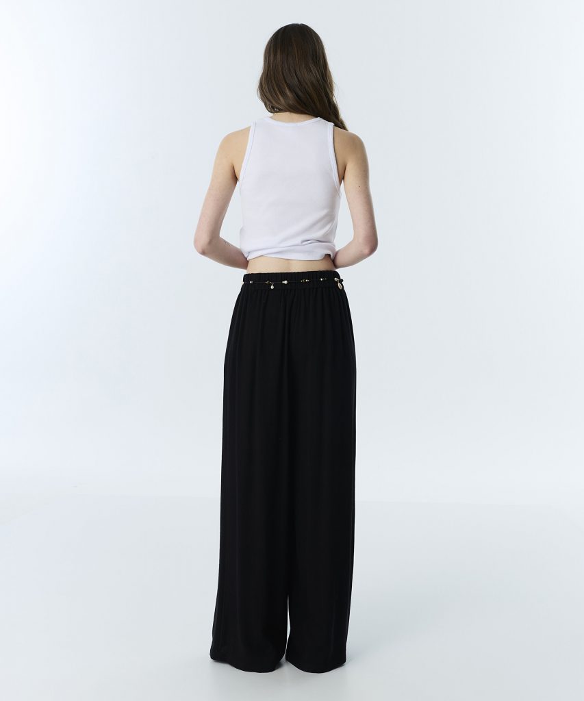 TWIST Boncuklu Kuşaklı Wıde Leg Pantolon TS1260003182