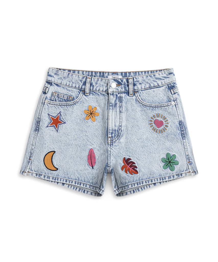 TWIST Nakışlı Denim Şort TS1260013086