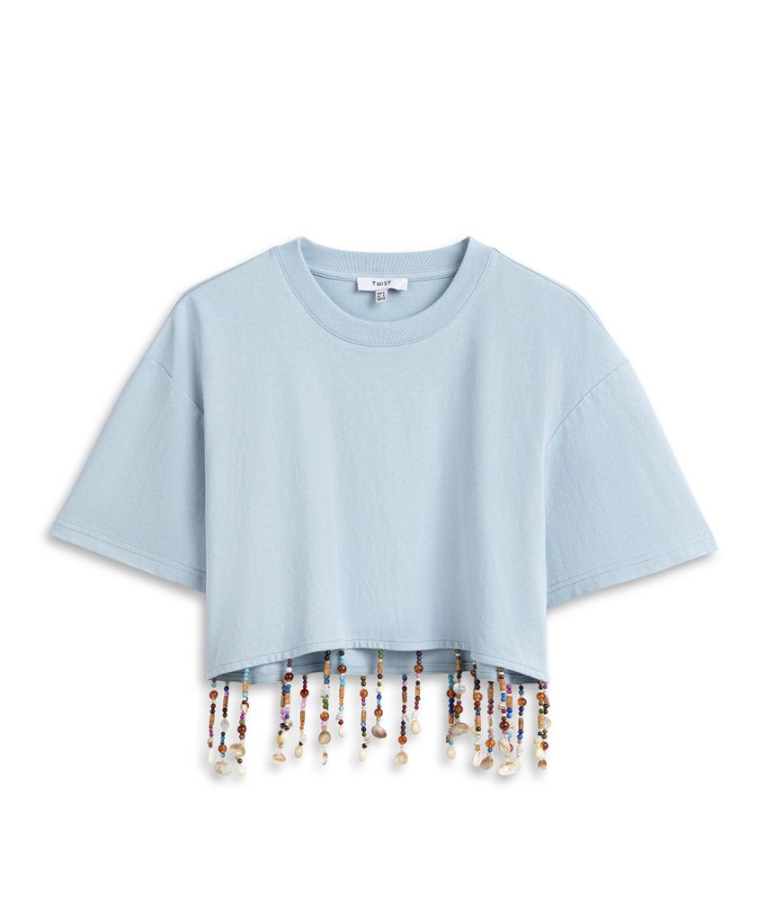 TWIST Boncuk Ve Deniz Kabuğu Aksesuarlı Tshirt TS1260070134