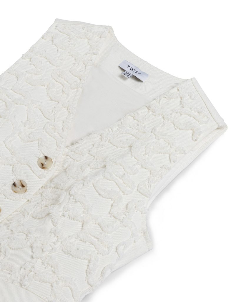 TWIST Çiçek Nakışlı Non Denim Yelek TS1260007044