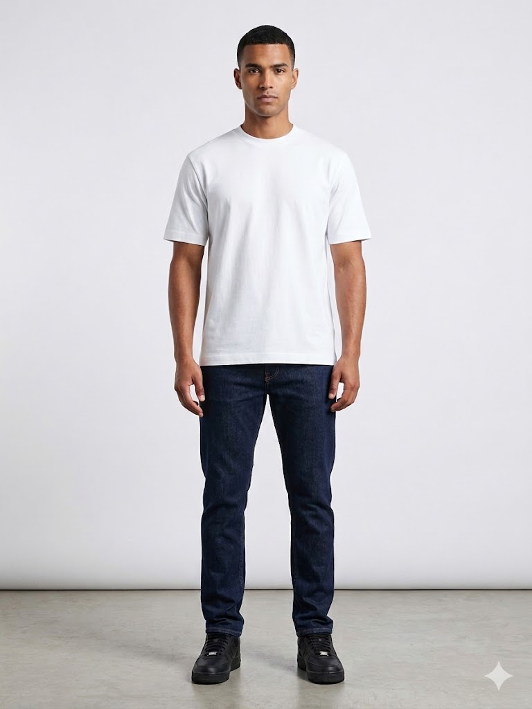VAGANZA Modern Fit Siyah Erkek Basic T-Shirt 1000 - Beyaz