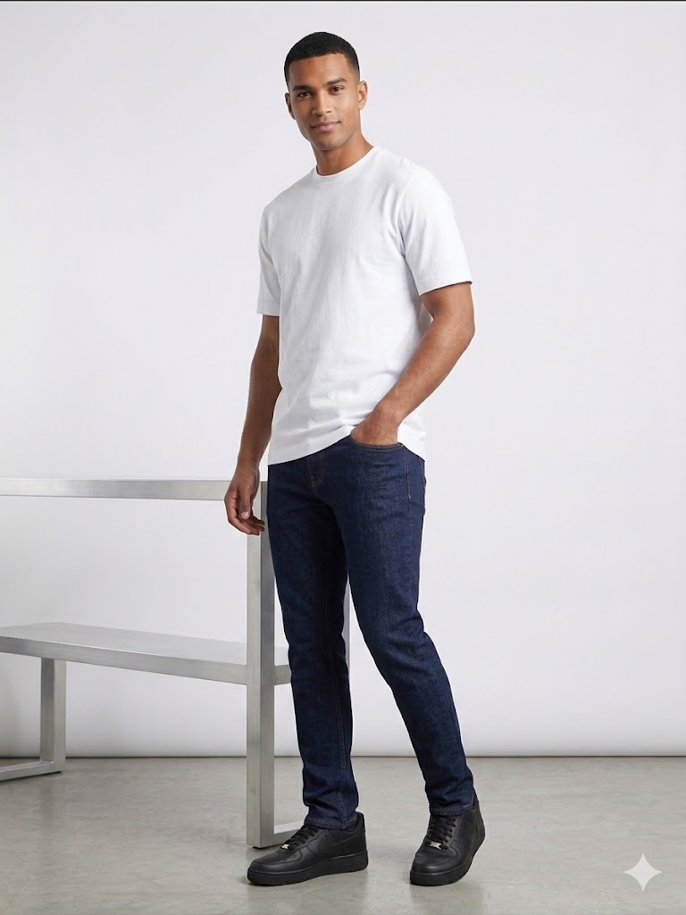 VAGANZA Modern Fit Siyah Erkek Basic T-Shirt 1000 - Beyaz