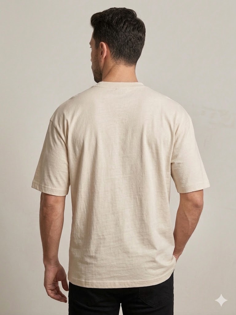 VAGANZA Erkek Düz Siyah Günlük T-Shirt 7018 - EKRU