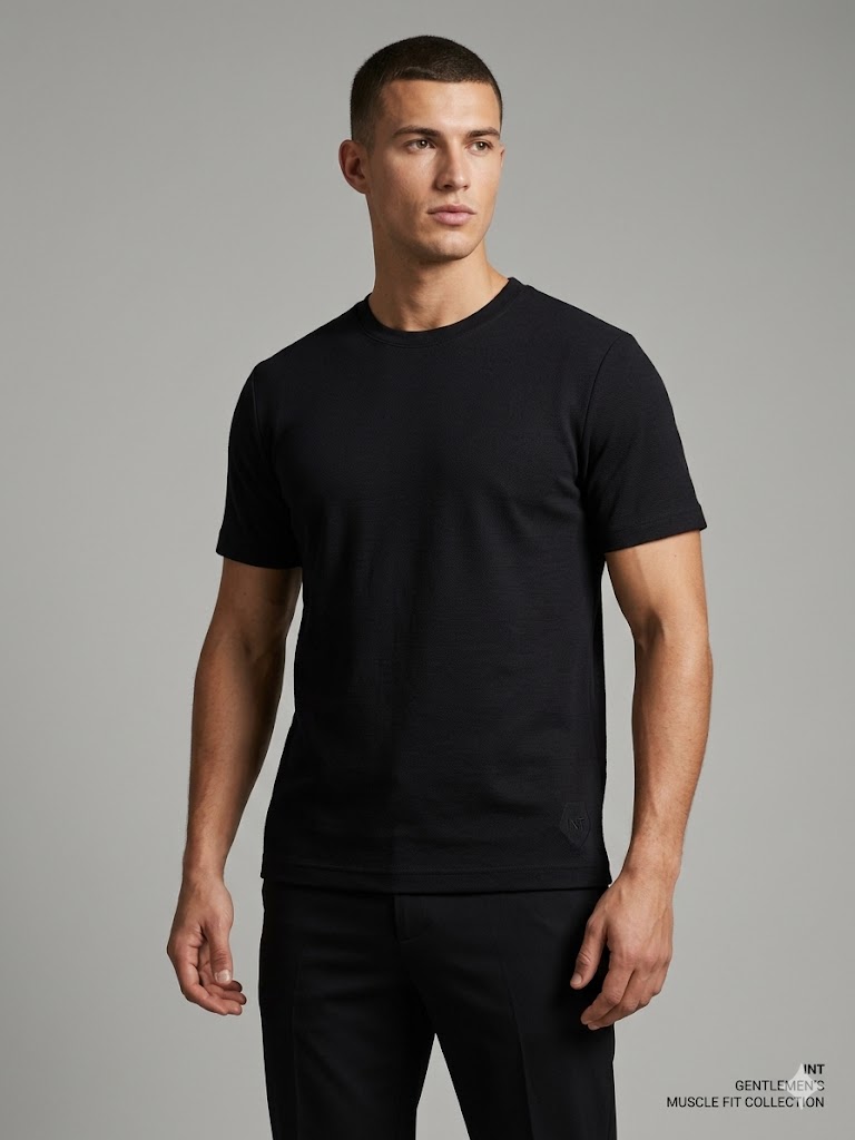 XINT Erkek Basic Bisiklet Yaka Kısa Kollu Pamuklu T-Shirt Günlük Kullanım 502208 - Siyah