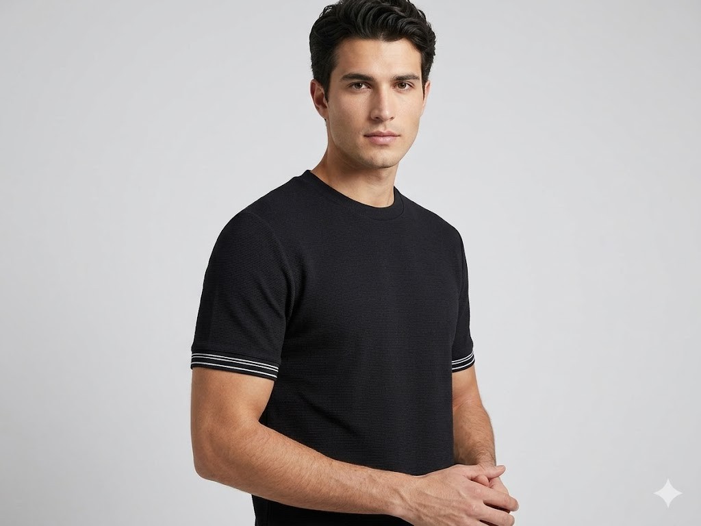 XINT Erkek Kısa Kollu Dokulu Basic T-Shirt 502386