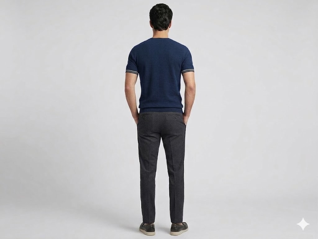 XINT Erkek Kısa Kollu Dokulu Basic T-Shirt 502386 - Lacivert