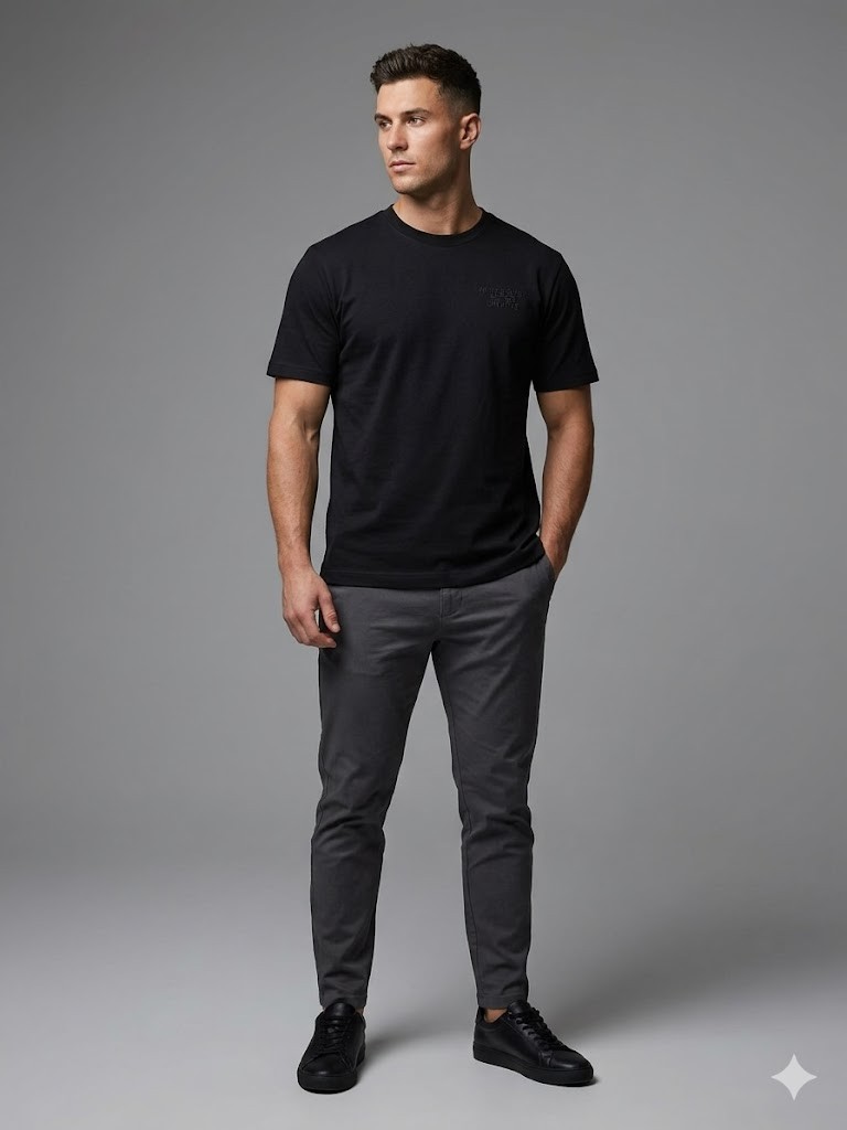 XINT Modern Fit Siyah Erkek Tişört 502395