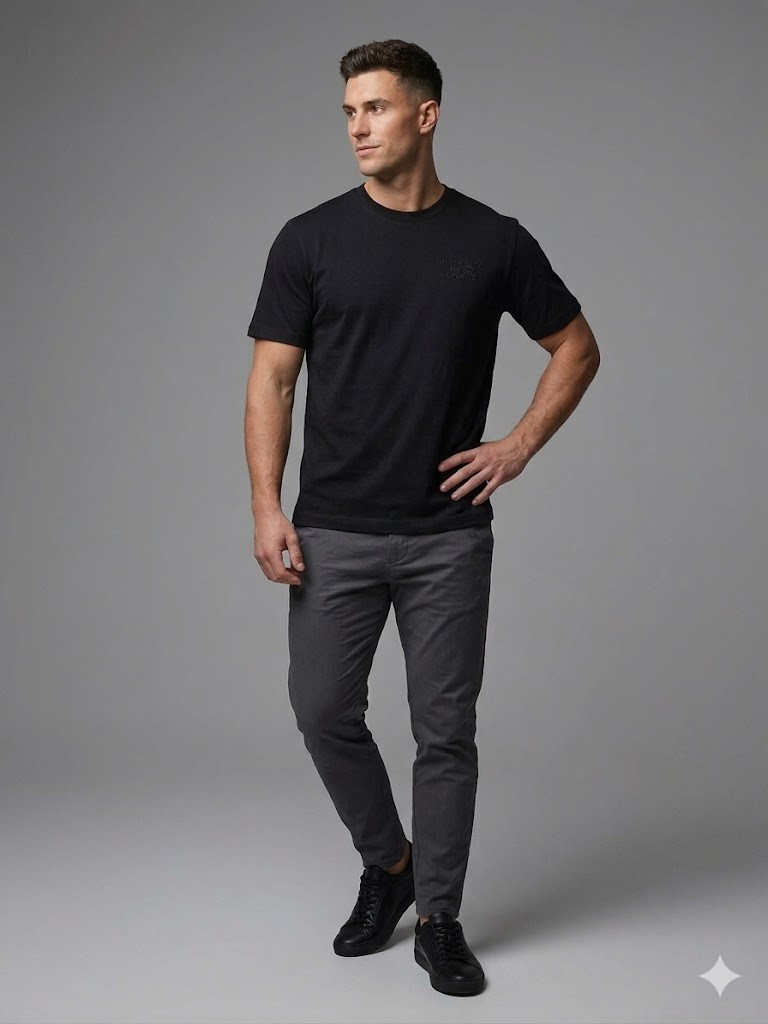 XINT Modern Fit Siyah Erkek Tişört 502395