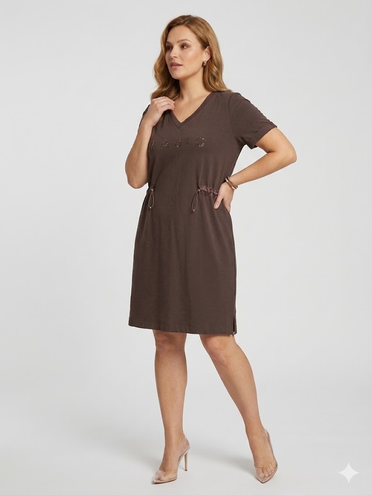 YSATİS Beli Büzgülü Elbise 4000105