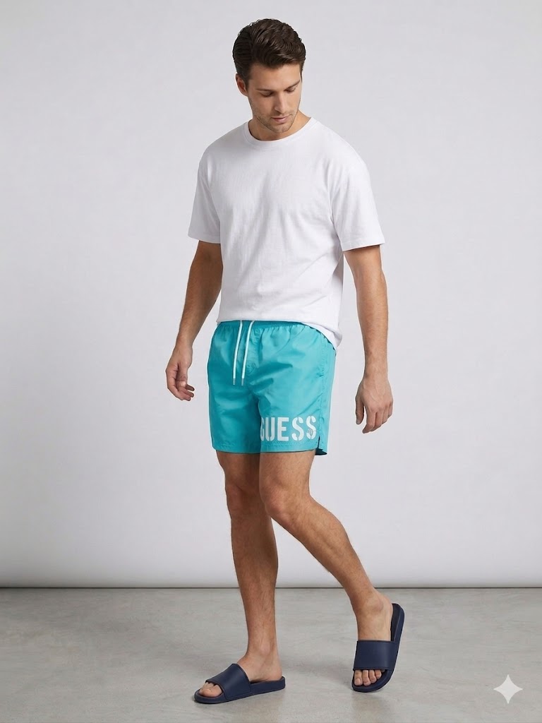 GUESS Erkek Deniz Şortu Mayo F4GT28WG292 - MAVİ