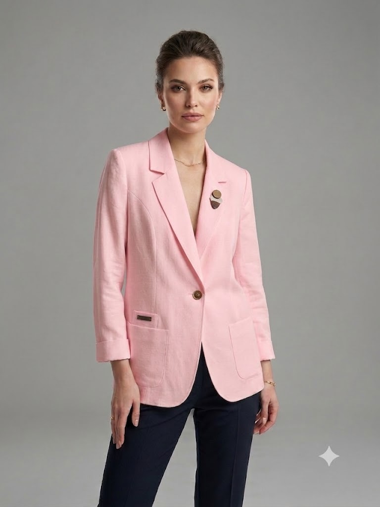 BABİLON SASİN Blazer Ceket 7736 - PUDRA