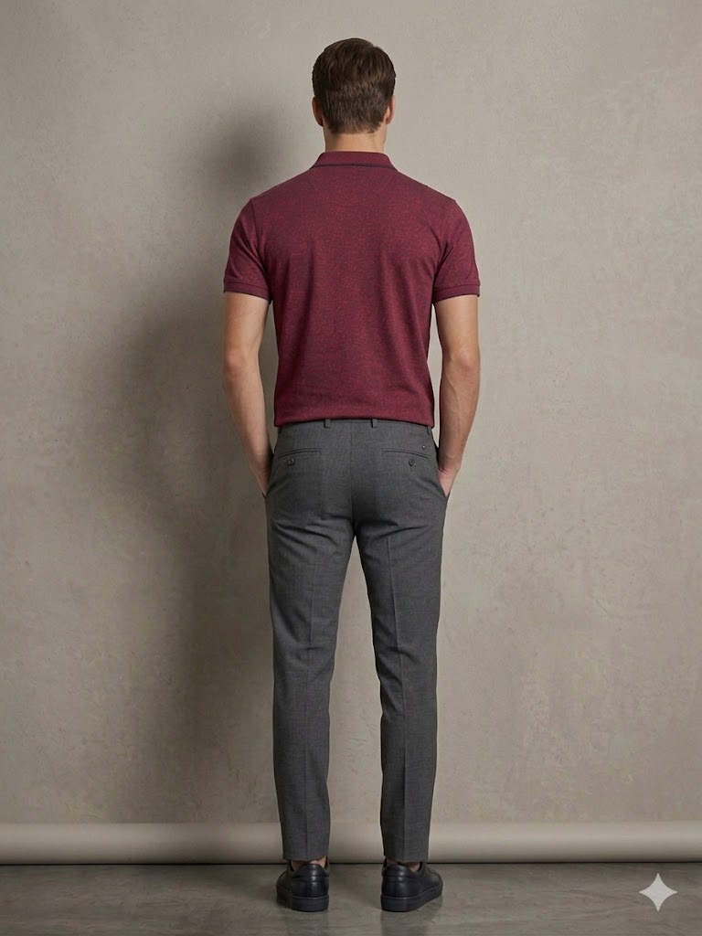 Centilmen Erkek Kendinden Desenli Polo Yaka Kısa Kollu T-Shirt 2417502 - bordo