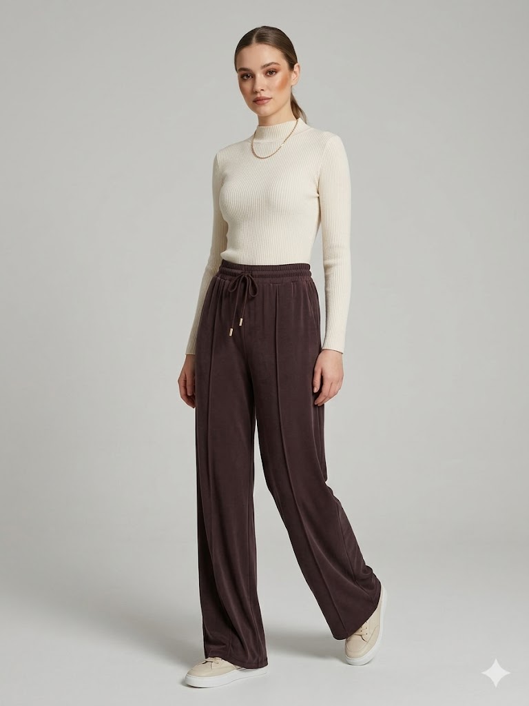 DOSSO DOSSİ Bol Paça Pantolon 26006 - kahve