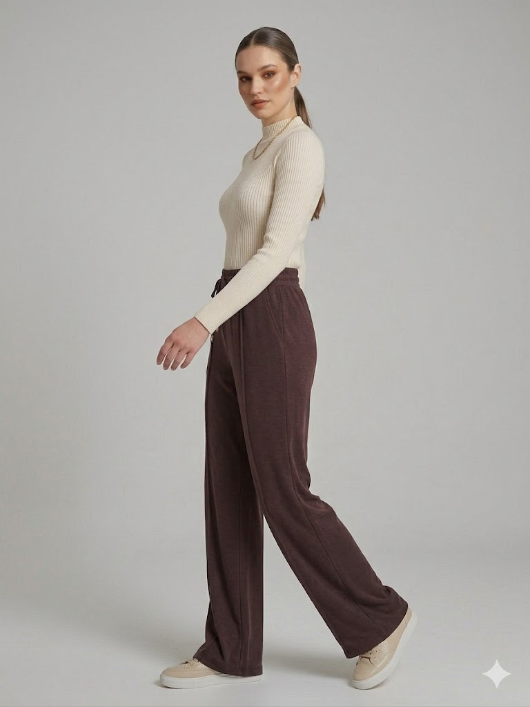 DOSSO DOSSİ Bol Paça Pantolon 26006 - kahve