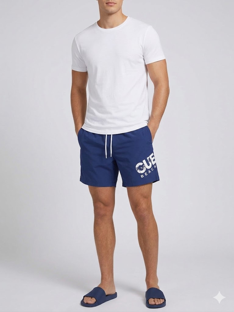 GUESS Beach Erkek Deniz Şortu Mayo F5GT27WG2E2 - Lacivert