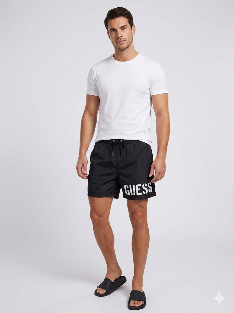 GUESS Erkek Deniz Şortu Mayo F4GT28WG292 - Siyah