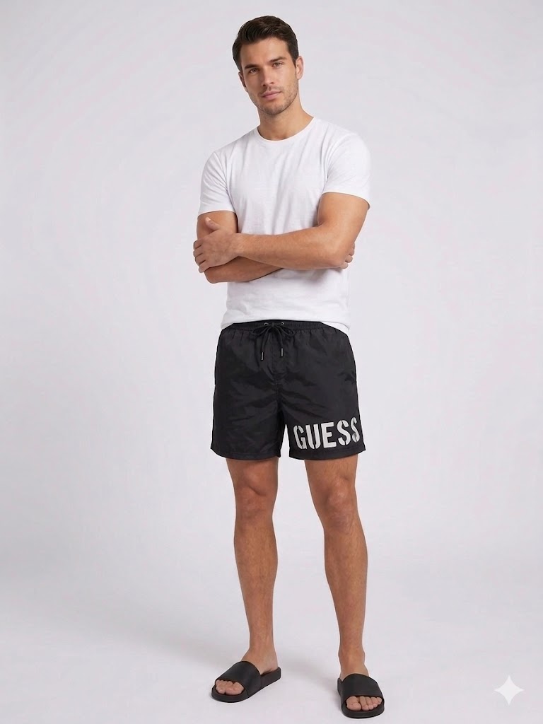 GUESS Erkek Deniz Şortu Mayo F4GT28WG292 - Siyah