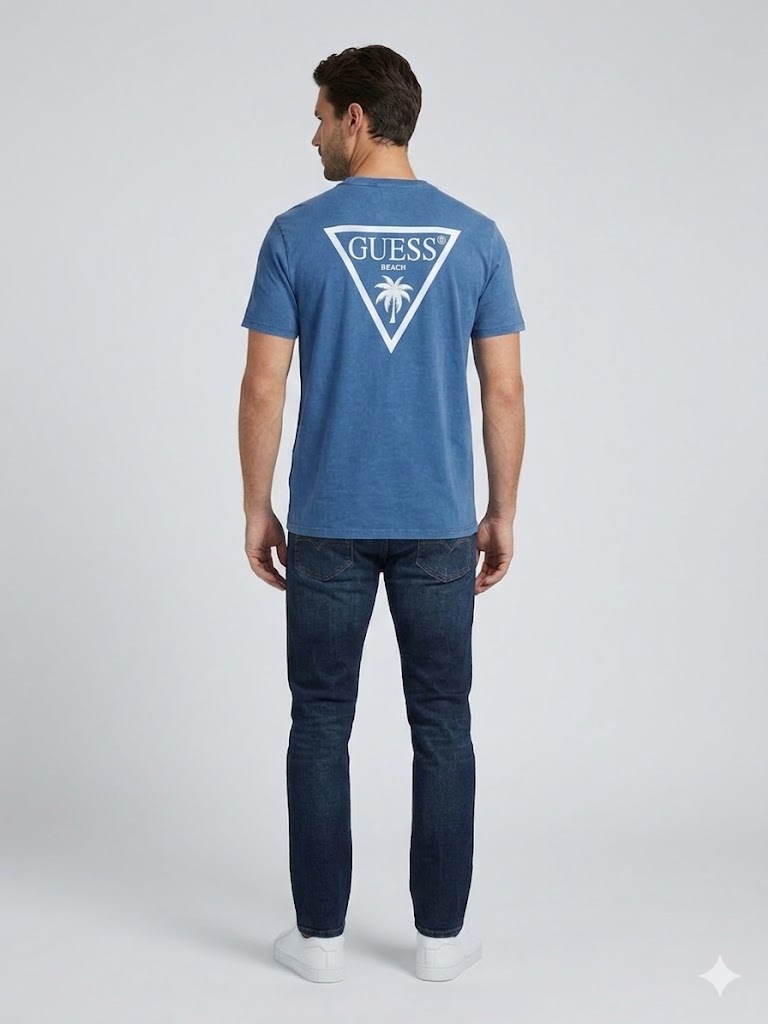 GUESS Erkek Bisiklet Yaka Kısa Kollu Basic T-Shirt F4GI09KA260