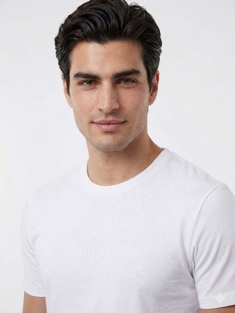 GUESS Bisiklet Yaka Kısa Kollu Basic T-Shirt M2YI72I3Z14 - Beyaz