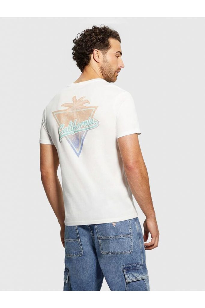 GUESS Desenli T-Shirt M4GI46K9RM1 - Beyaz
