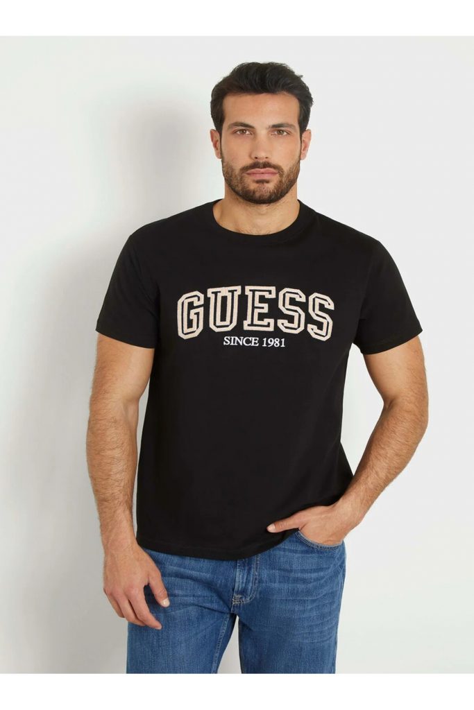 GUESS Yazılı T-shirt M4GI62I3Z14 - Siyah