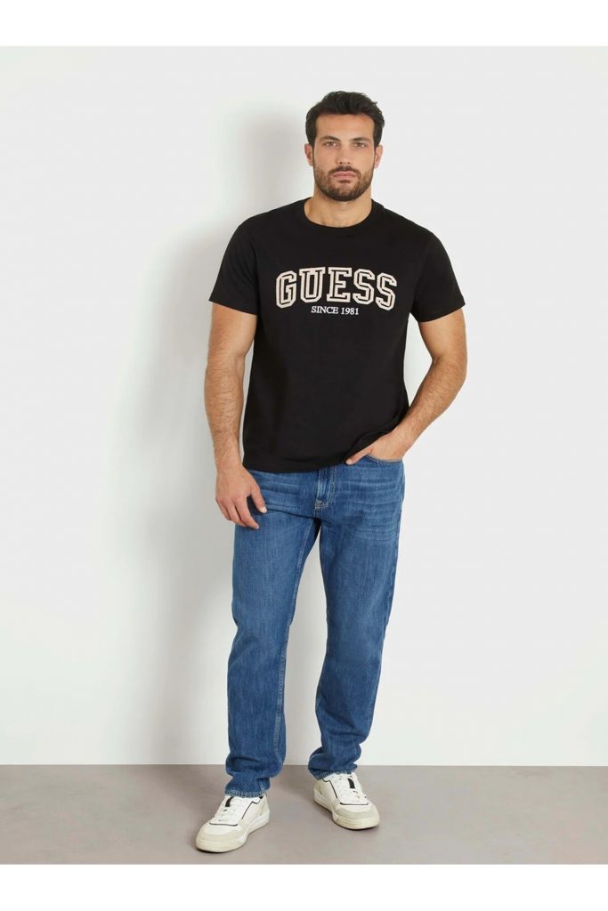 GUESS Yazılı T-shirt M4GI62I3Z14 - Siyah