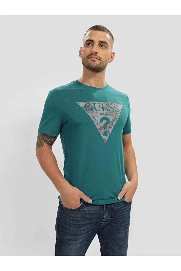 GUESS Logolu T-Shirt M4RI29J1314 - YEŞİL