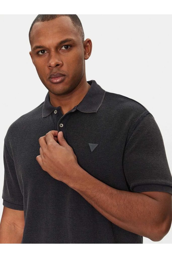 GUESS Erkek Somon Polo Yaka Dokulu Kısa Kollu Tişört M5GP05KCSG1