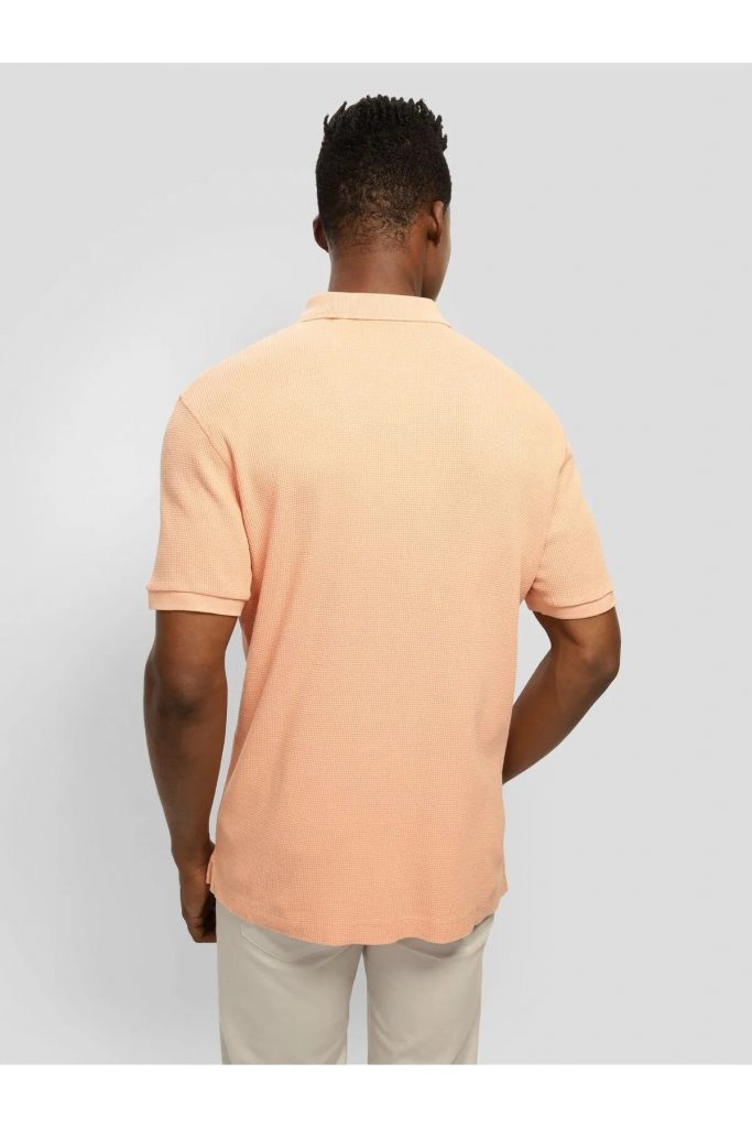 GUESS Erkek Somon Polo Yaka Dokulu Kısa Kollu Tişört M5GP05KCSG1 - turuncu