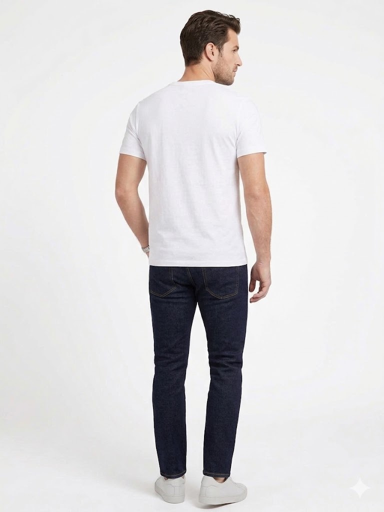 GUESS Erkek Baskılı Bisiklet Yaka Kısa Kollu Pamuklu T-Shirt Z4RI03I3Z14 - KIR.BEYAZ